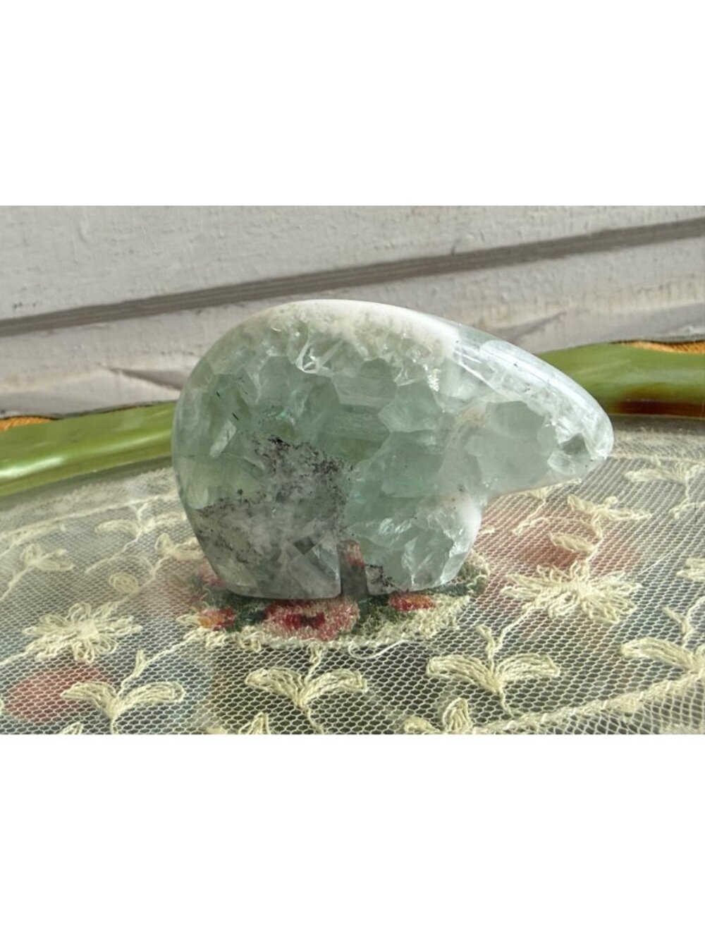 Vintage Green Flourite Southwestern Bear 2.5x2" - Picture 3 of 12